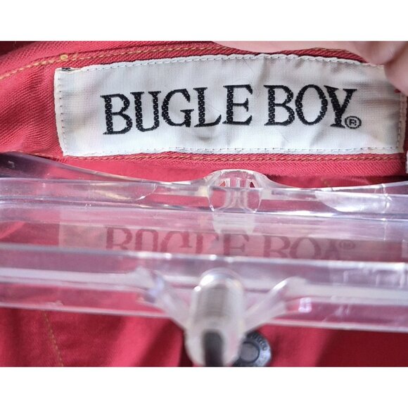 VTG Bugle Boy Long Sleeve Metal Button Up Red Western Shirt Men's Sz L NEW - Picture 2 of 13